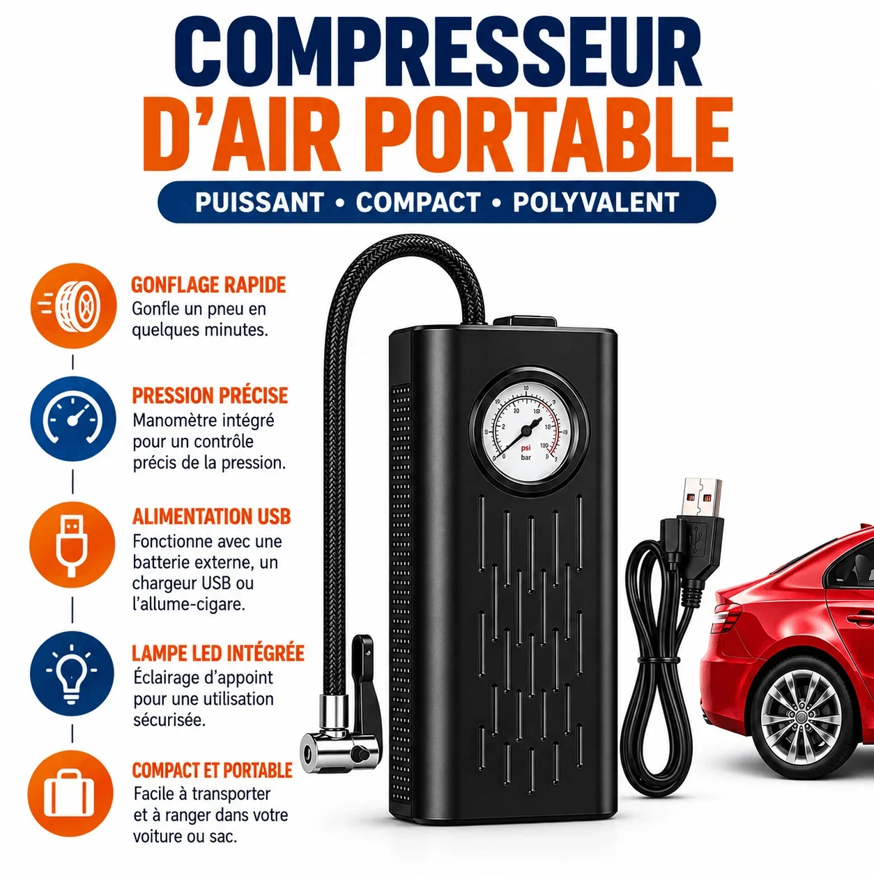 Portable air compressor