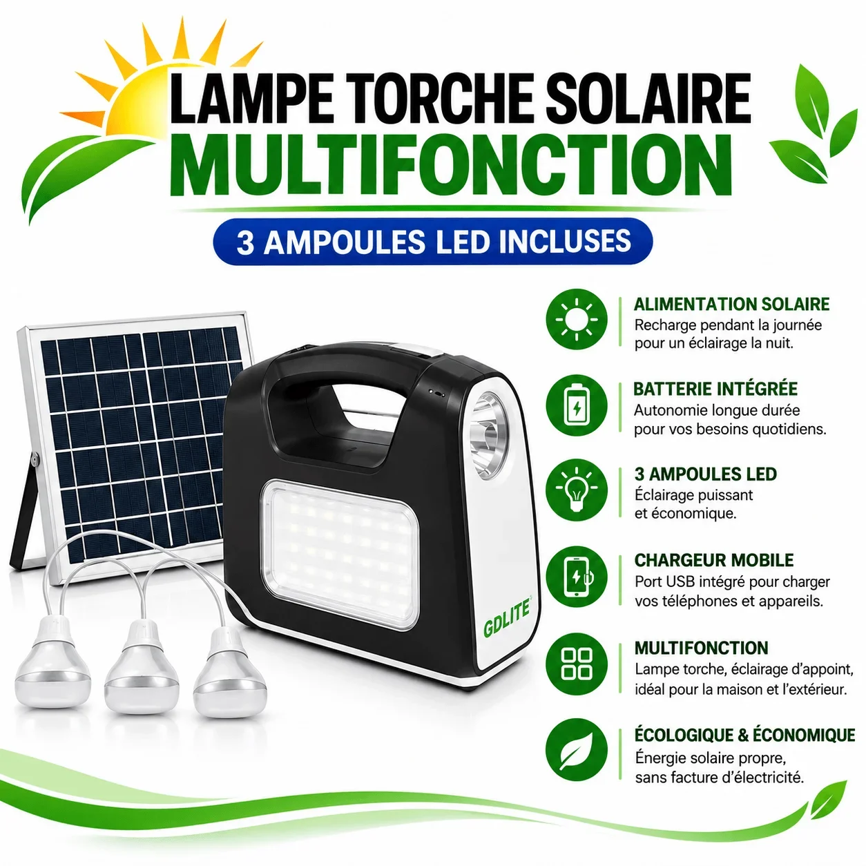 GDLITE Lampe ti lâ so ayeke sara kua mingi