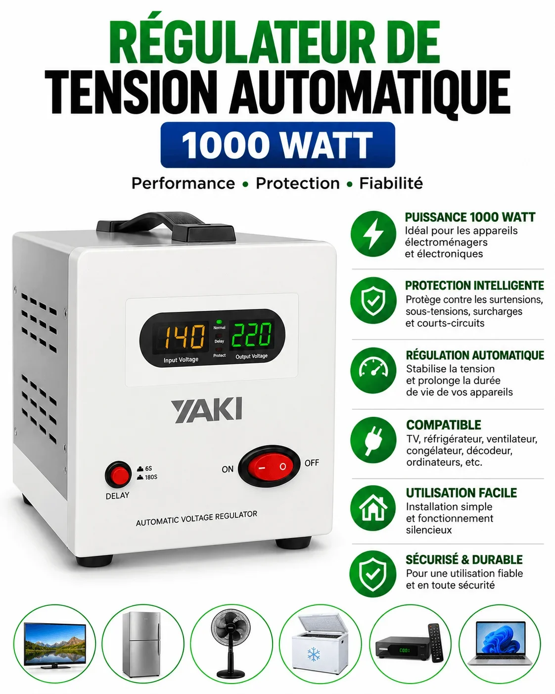 Régulateur de tension automatique YAKI