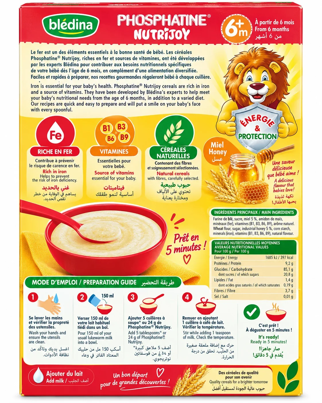 Blédina Phosphatine Nutrijoy Baby Cereal Box