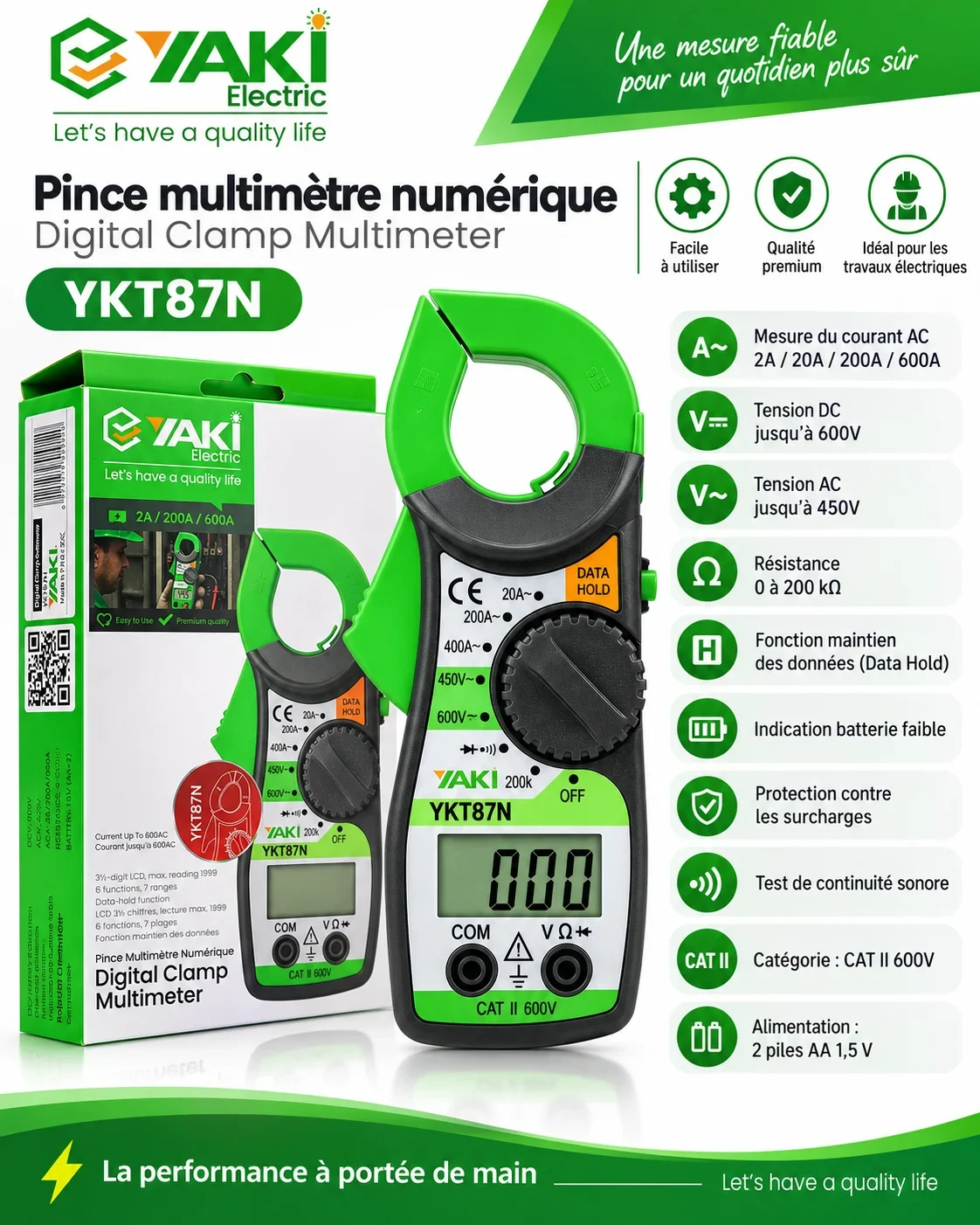 YAKI Électrique YKT87N Pense Numérique Multimètre