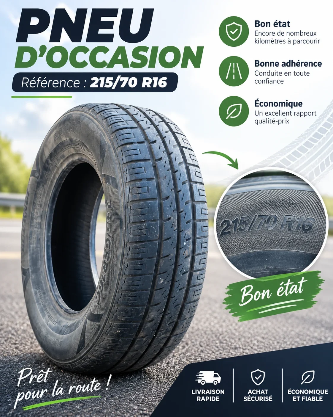 Used tire 215/70 R16