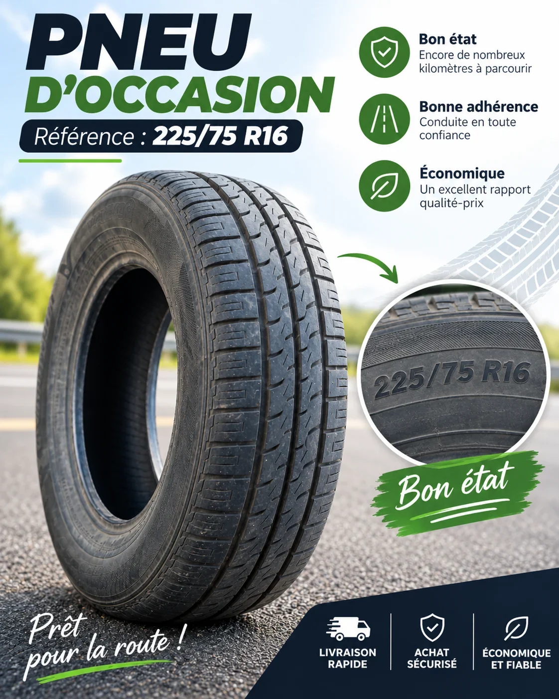 Used tire 225/75 R16