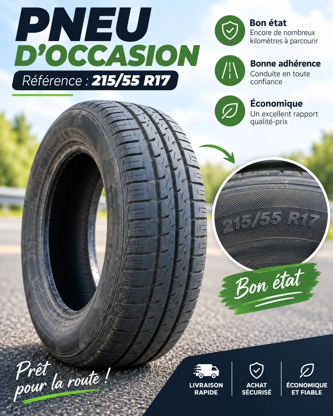 Used tire 215/55 R17
