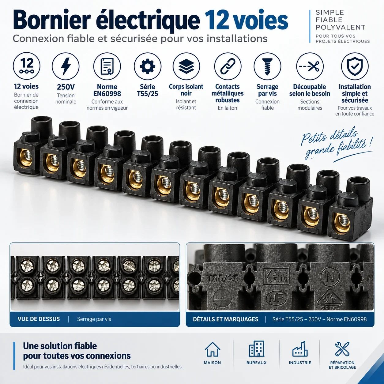 12-Way Electrical Terminal Block