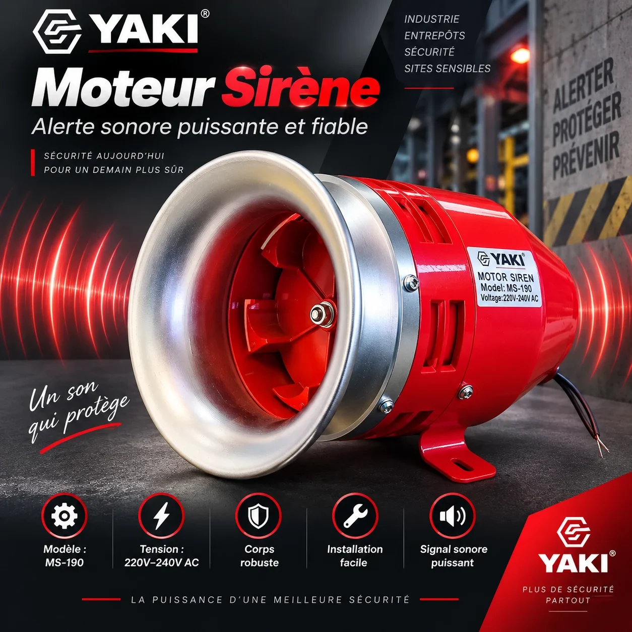 YAKI MS-190 Motorized Siren