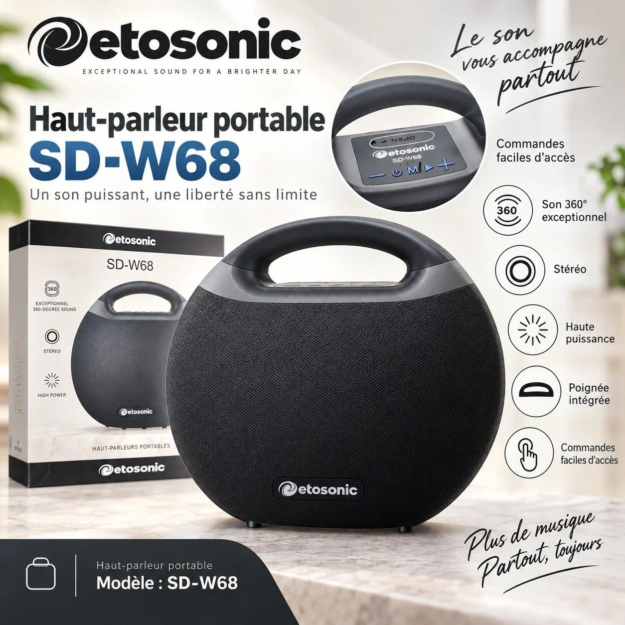 Etosonic SD-W68 A-Haut-parleur so a lingbi ti yô ni