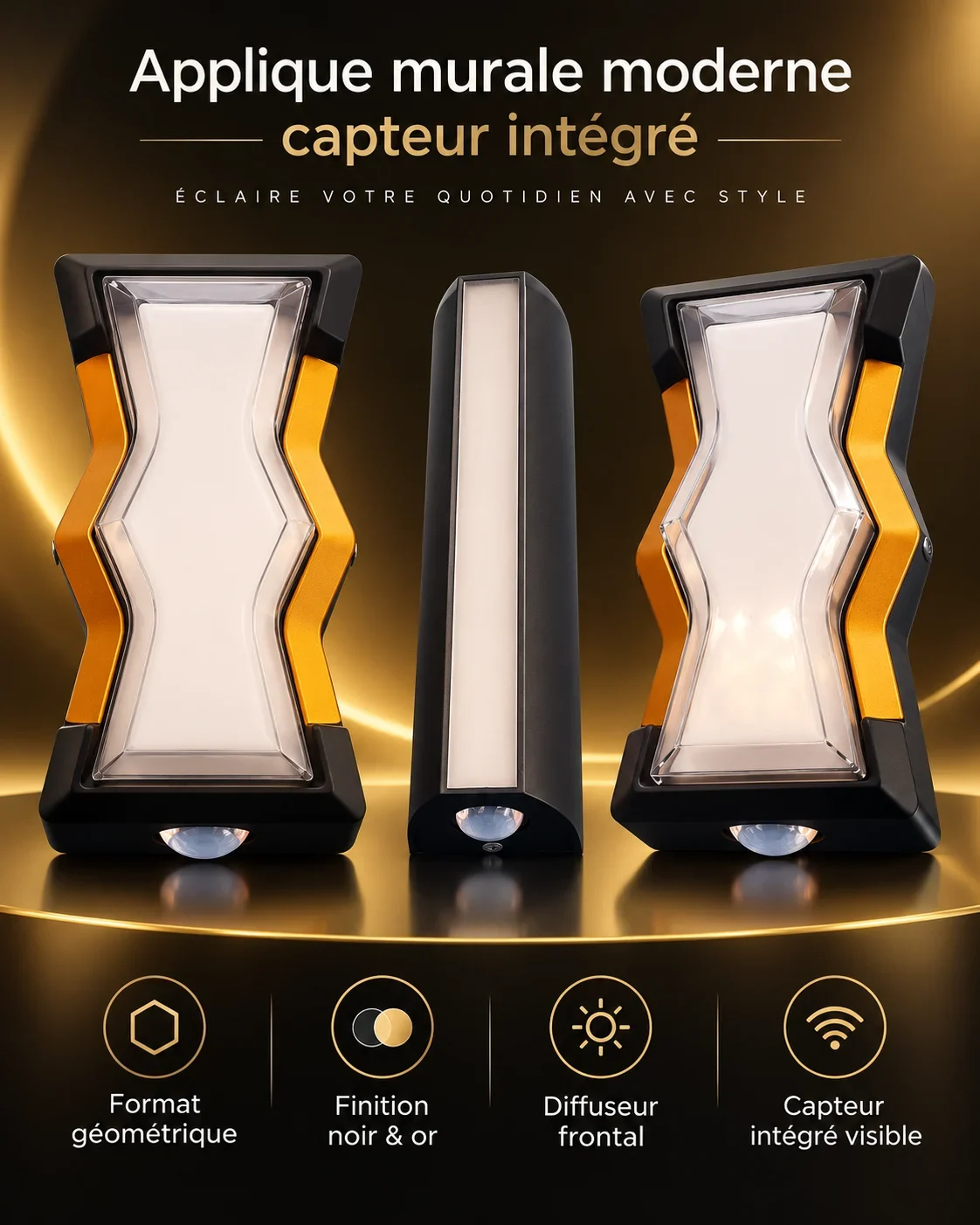 Lumière ti mur ti laso so ayeke na capteur so abungbi