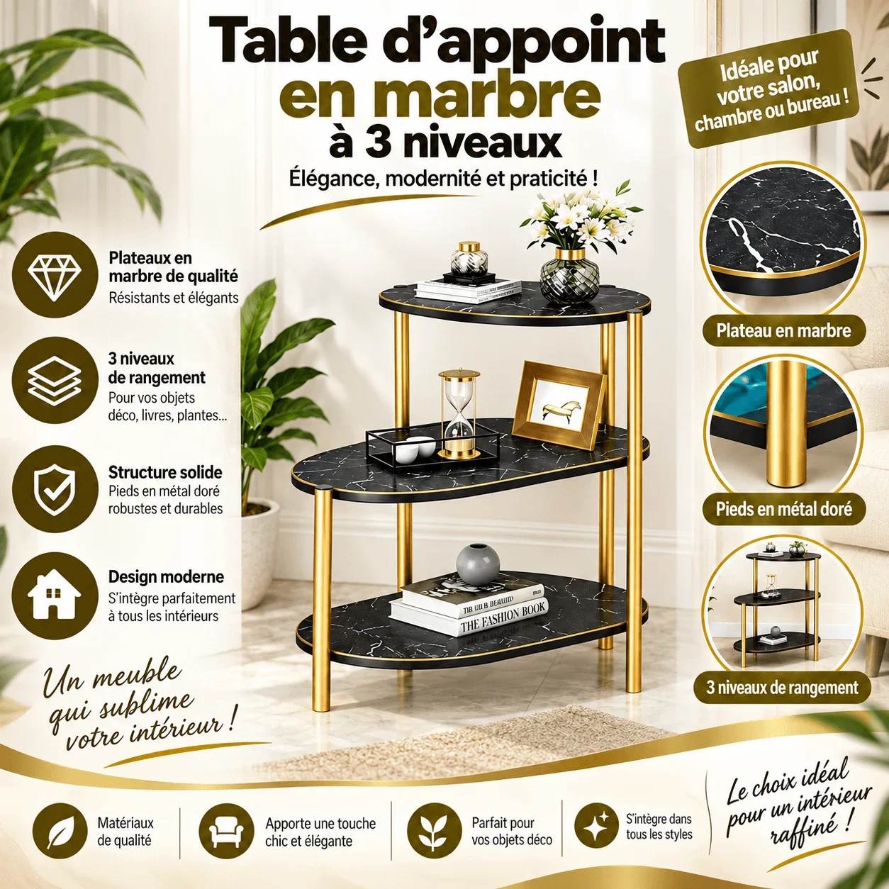 Marble side table