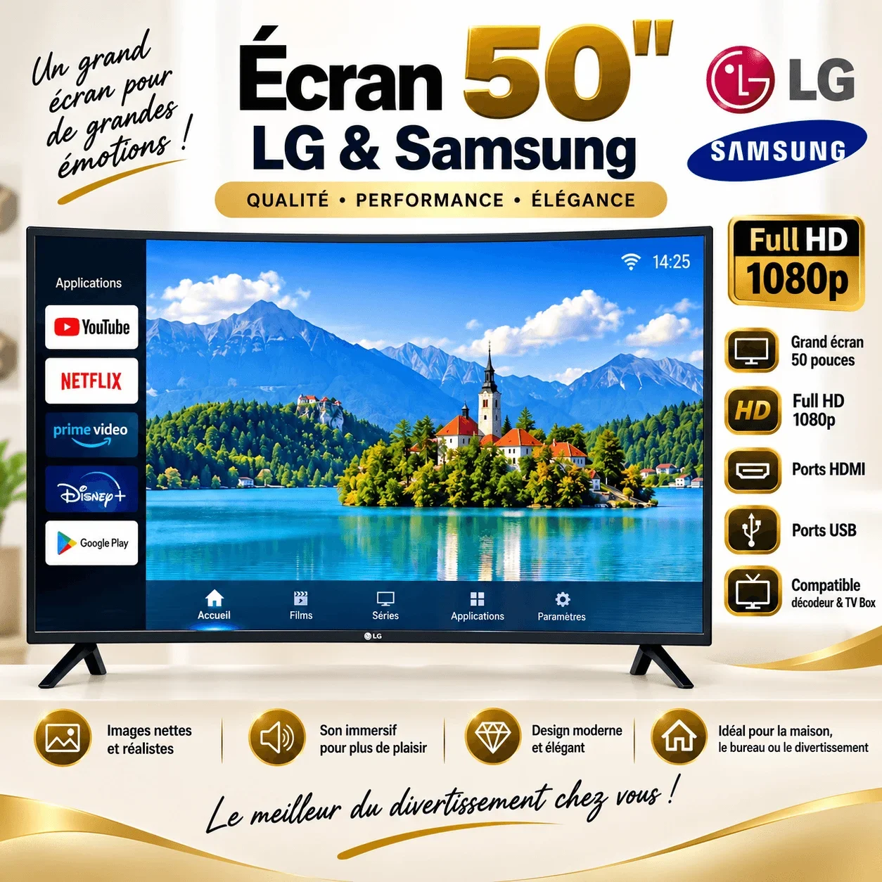 50-inch LG & Samsung TVs