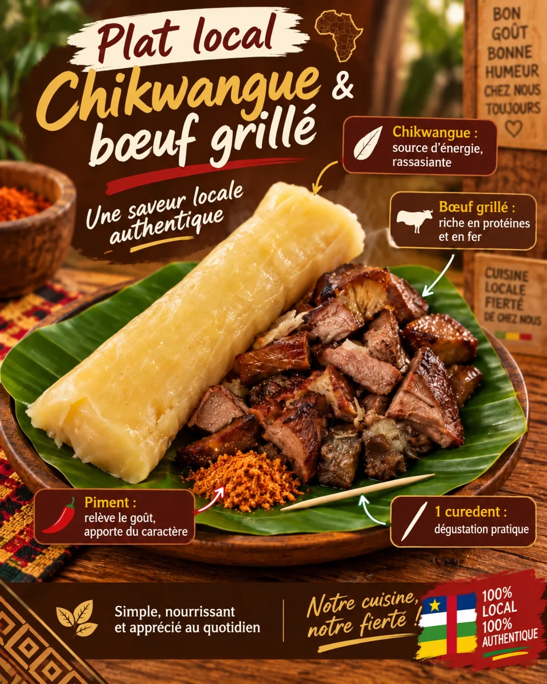 Chikwangue & Grilled Beef - Chouaterie