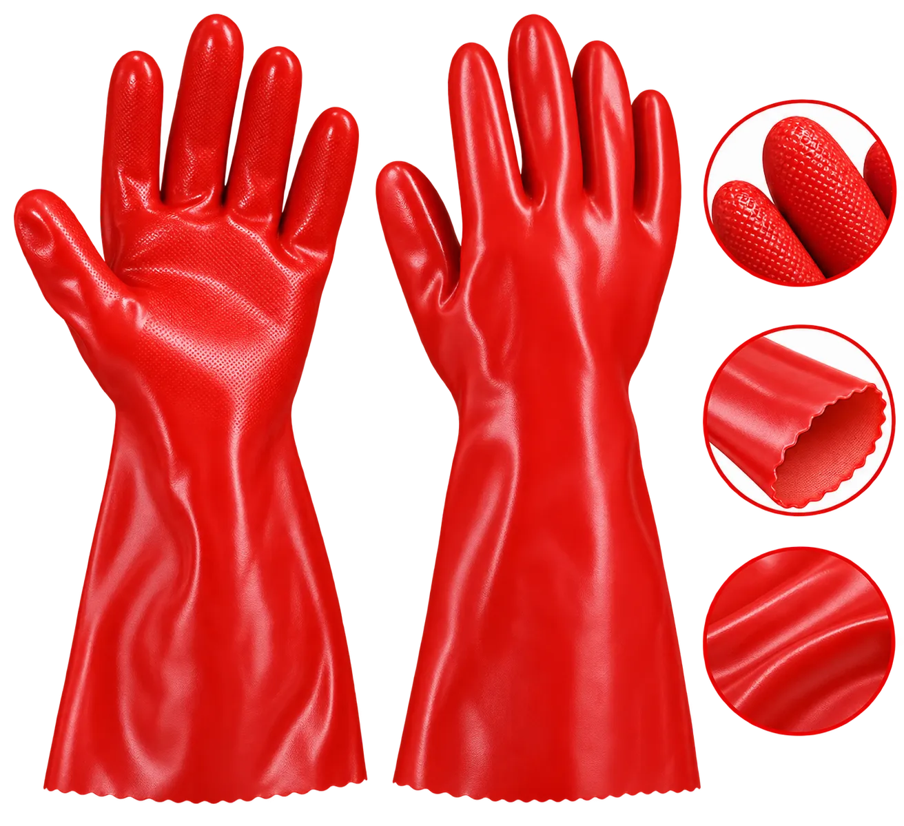 Paire tî gants rouges tî protection na manche nda