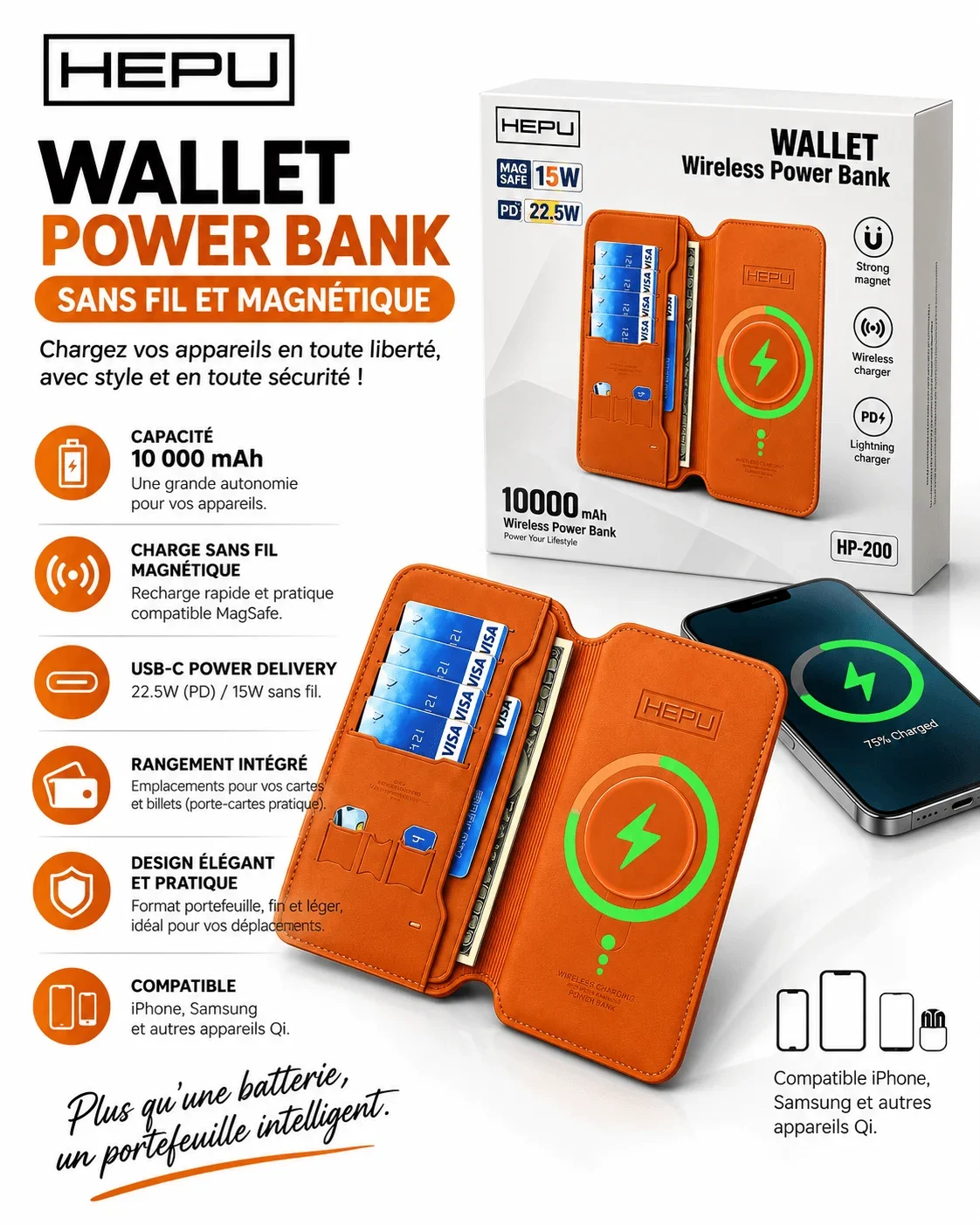 HEPU Wallet Power Bank