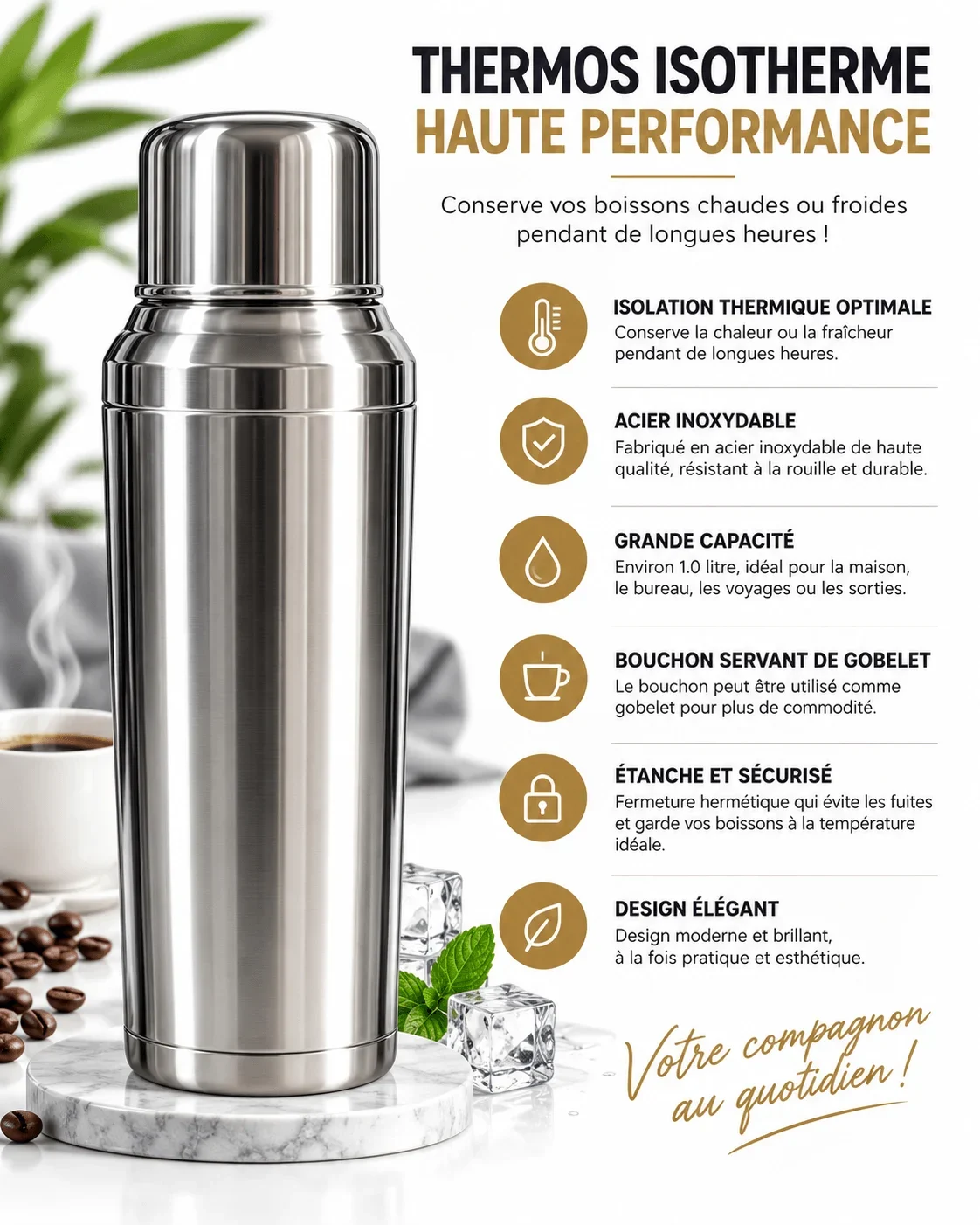Thermos so a sara ni na acier inoxydable .