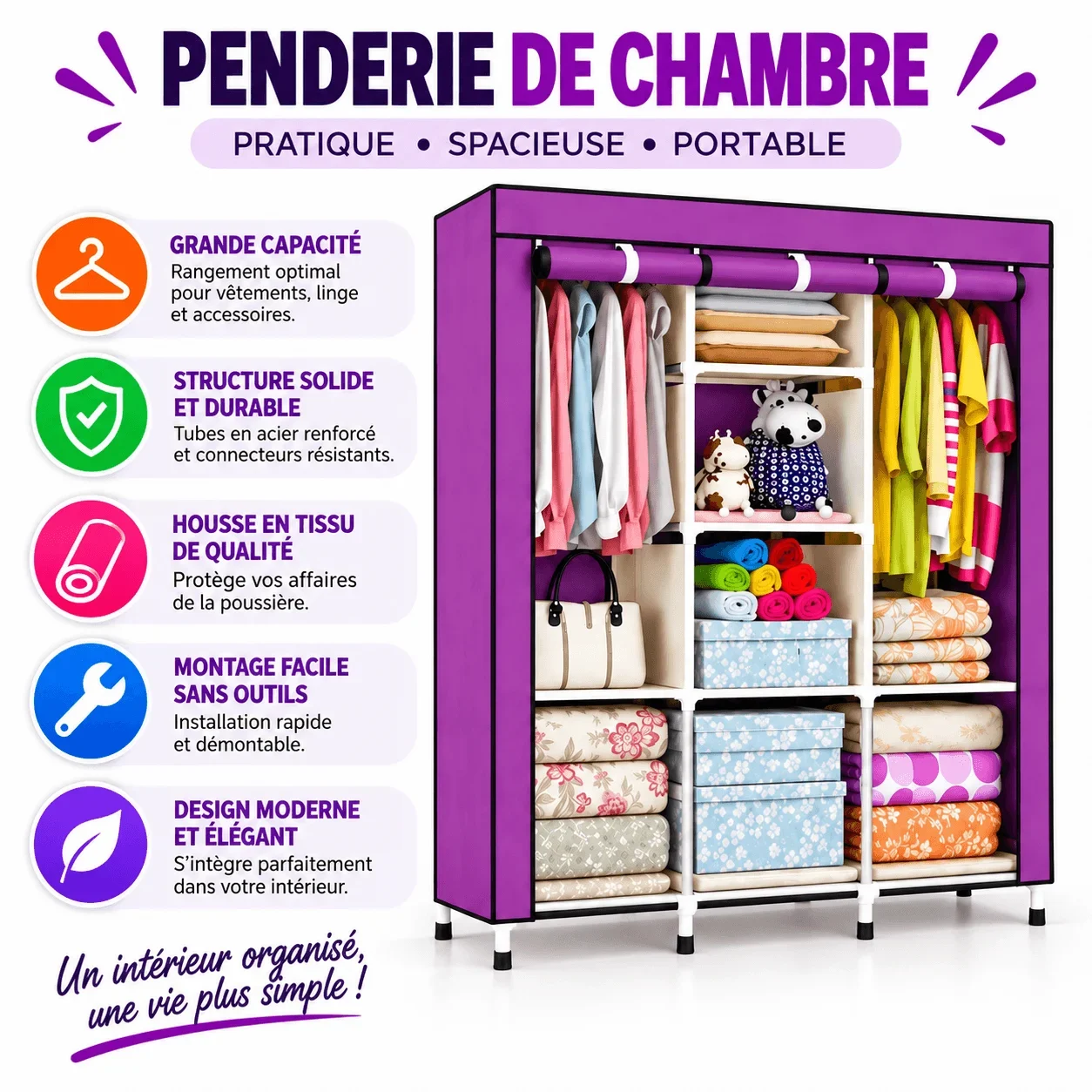 Armoire ti chambre portable